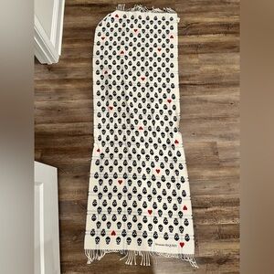 Alexander McQueen Black and Red Skull Scarf